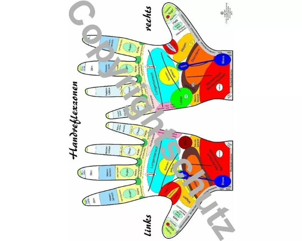 Handreflexzonen Übersichtskarte