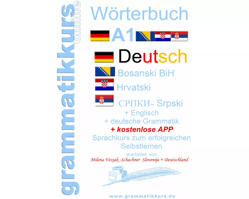 Wörterbuch Deutsch-Englisch-Kroatisch-Bosnisch-Serbisch Niveau A1
