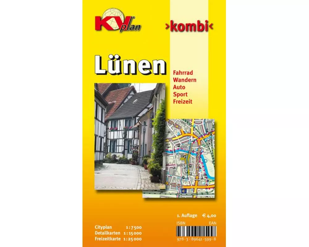 Lünen, KVplan, Radkarte/Wanderkarte/Stadtplan, 1:25.000 / 1:15.000 / 1:7.500