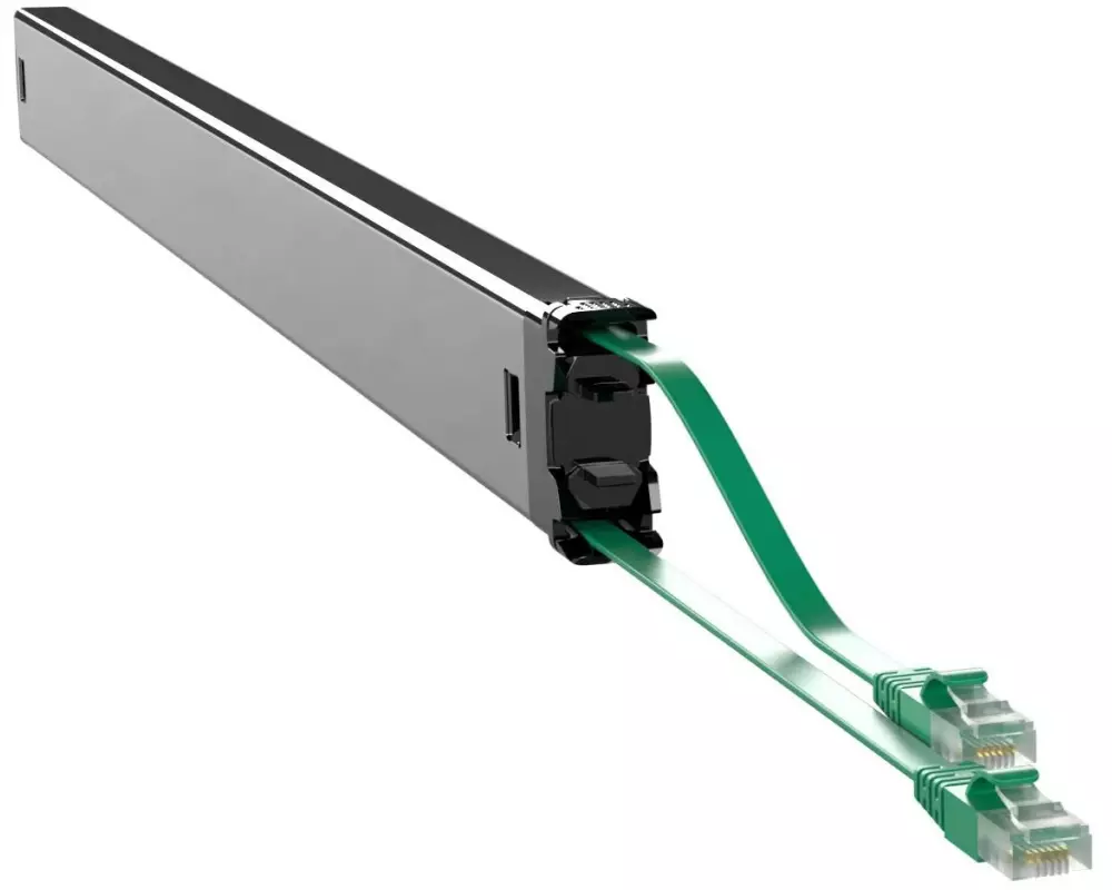 Patchbox Slimpatchkabel Kassette PLUS+ Cat 6A, STP, 2.5 m, Grün