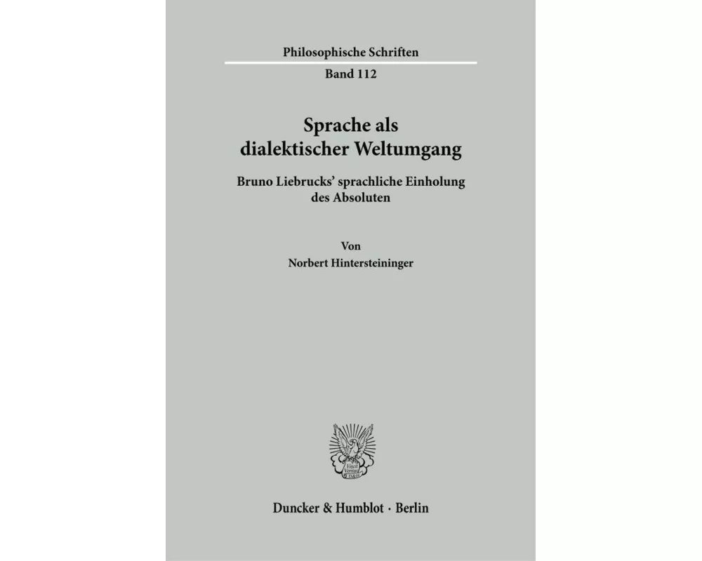 Sprache als dialektischer Weltumgang