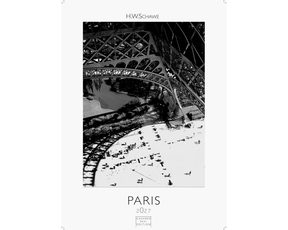Paris schwarz-weiss Kalender 2027 - Wandkalender | Fotokalender Frankreich 59x42cm Grosses Format - Stilvoller Paris Schwarz-Weiß - Ideal für Kunst- u