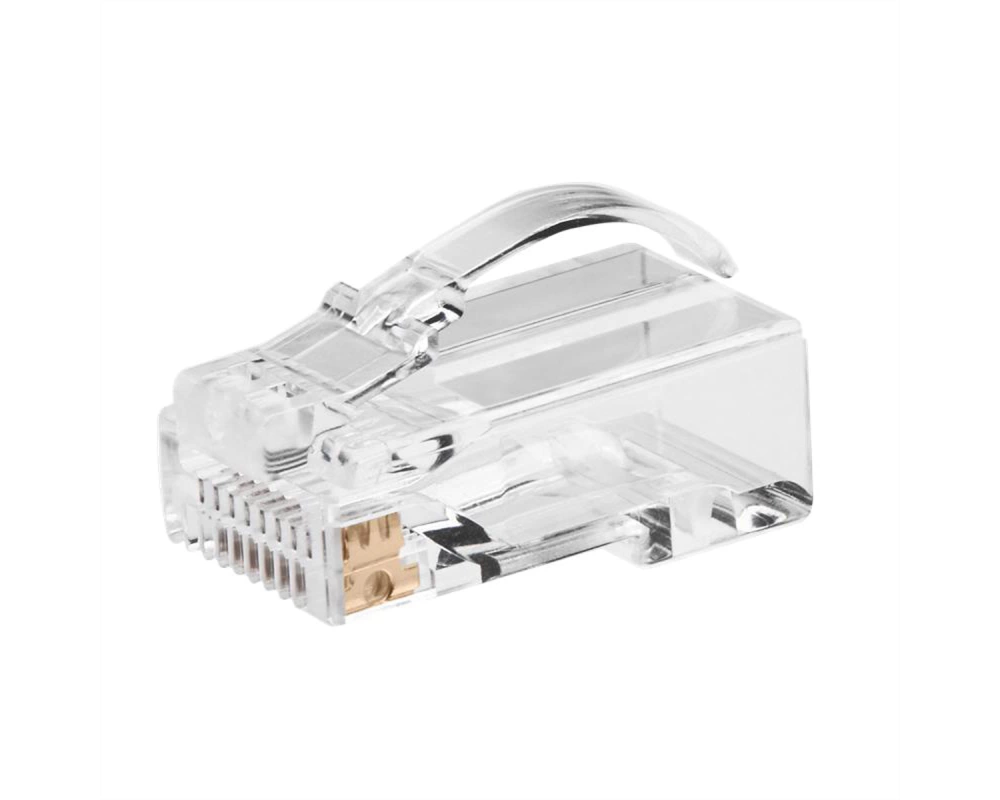 ROLINE RJ45 Stecker, ungeschirmt, Cat.6/6A (Class E/EA), einfacher Durchgang, für Massiv-/Litzendraht, 10 St.