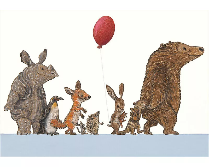 Schlange stehen Postkarte VE 10