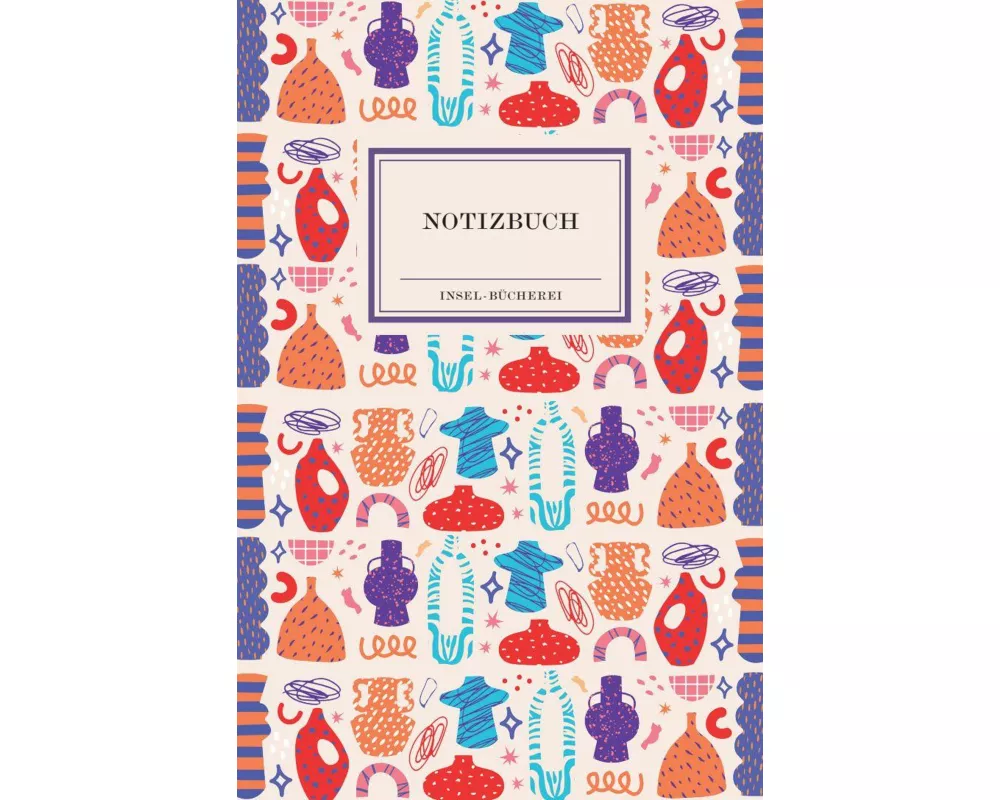 Notizbuch Insel-Bücherei »Kunterbunte Vasen retro«