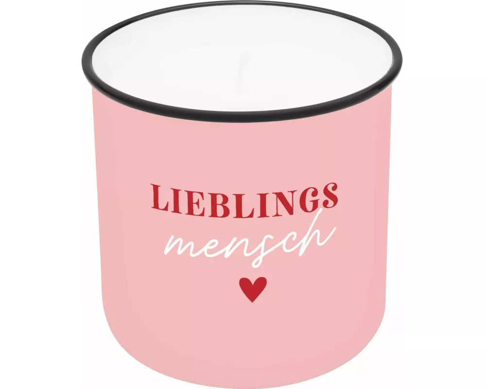 Lieblingskerze in Emailleoptik Motiv "Lieblingsmensch"