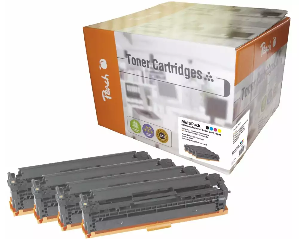 Peach Tonerset HP Nr. 125A (CB540-4) BK, C, M, Y
