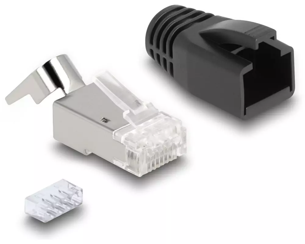 Delock Stecker RJ45, S/FTP, Cat.6A/7 25 Stück, Transparent
