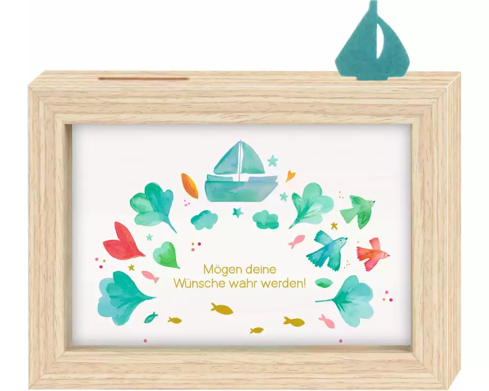 Bilderrahmen-Spardose - Mögen deine Wünsche wahr werden!