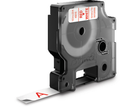 DYMO Schriftband D1 rot/weiss S0720550 12mm/7m