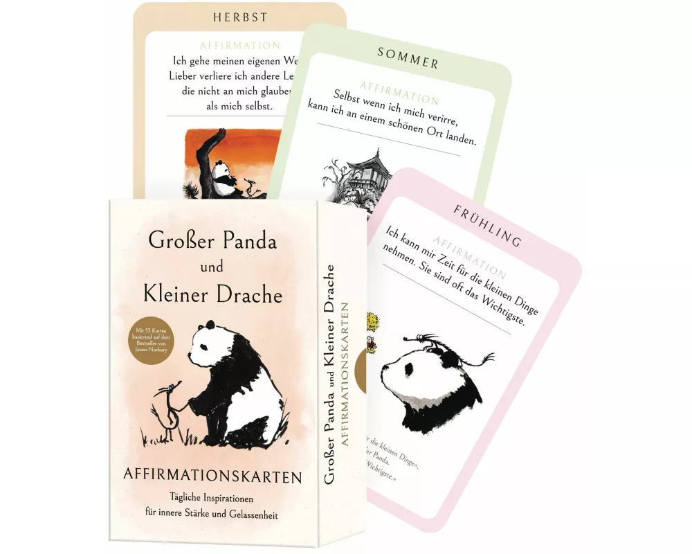 Großer Panda und Kleiner Drache Affirmationskarten