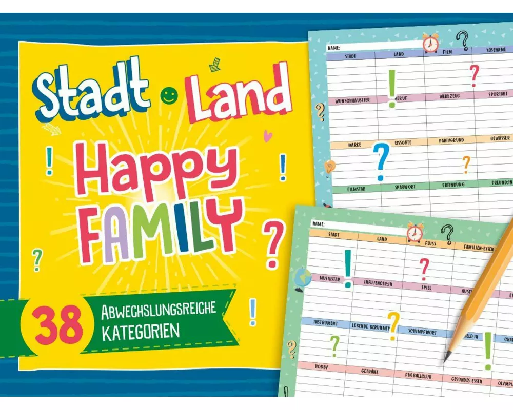 Stadt, Land, Happy Family - Spieleblock