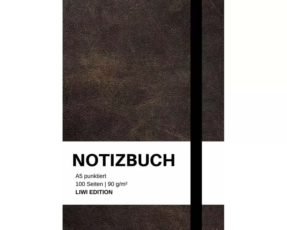 Notizbuch A5 punktiert - 100 Seiten 90g/m² - Soft Cover Schwarz - FSC Papier