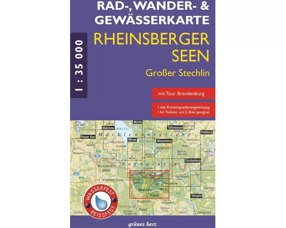 Rad - Wander- und Gewässerkarte Rheinsberger Seen, Großer Stechlin