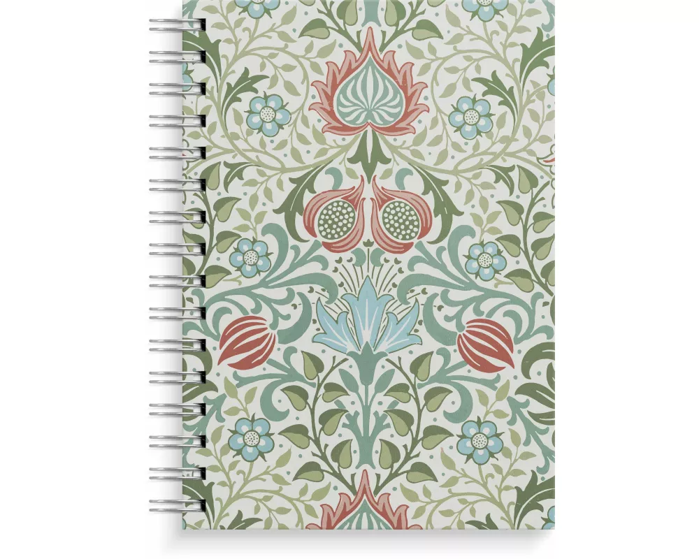 Burde Notizbuch A5 blue/green flowers