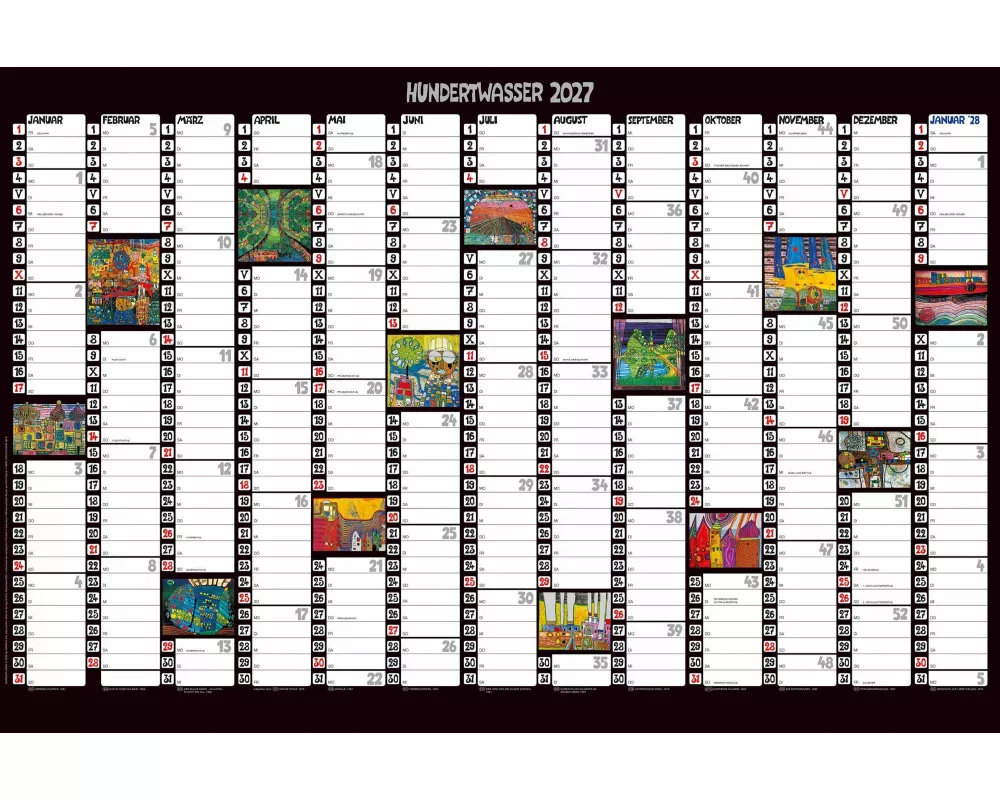 Hundertwasser Jahresplaner Art 2027