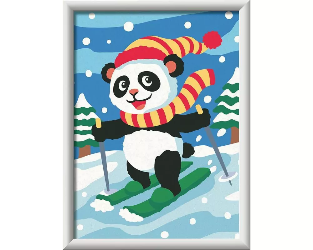 Skifahrender Panda