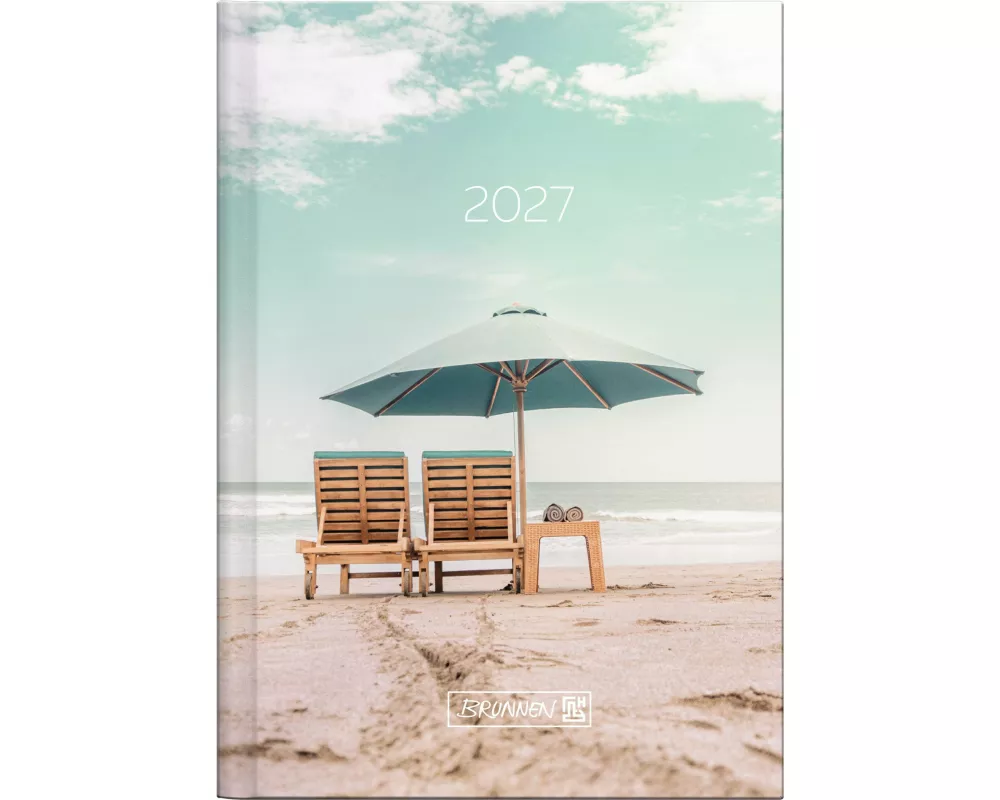 BRUNNEN 1073115027 Taschenkalender Mod. 731 2027 "Sunbeds" A6, Papier