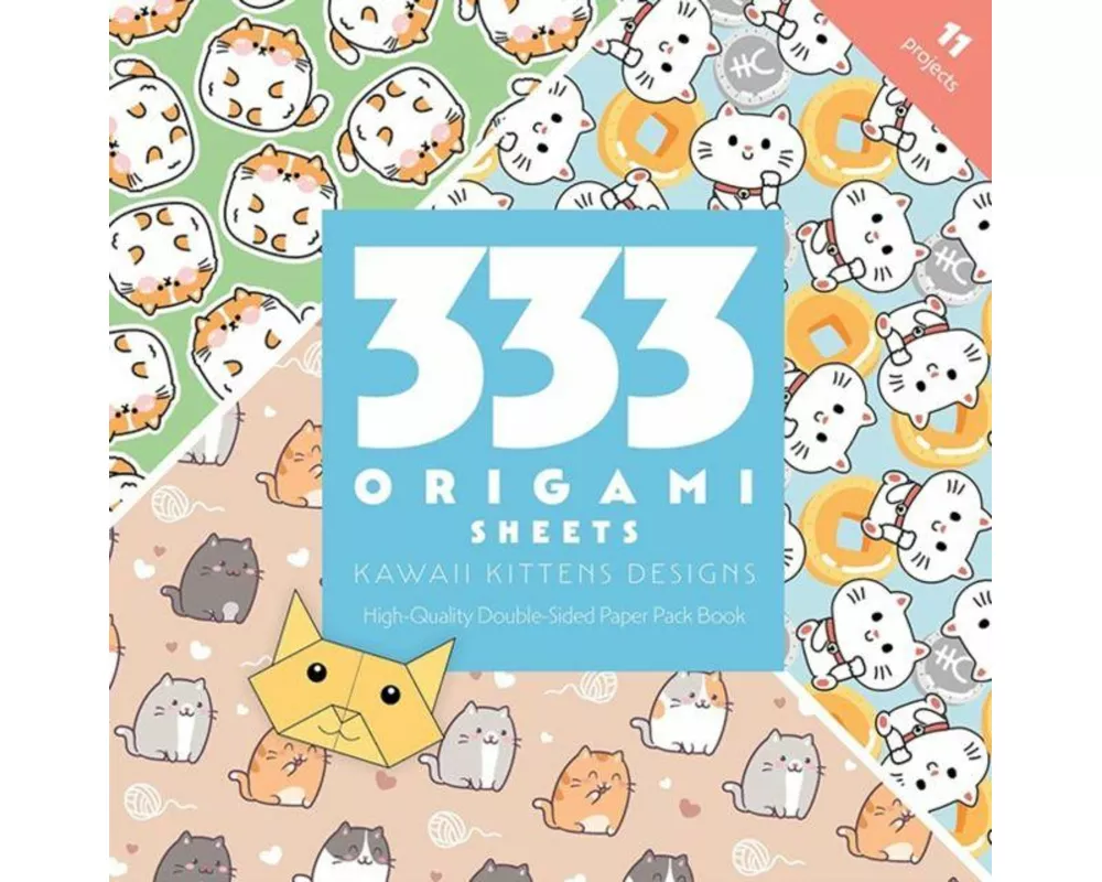 333 Origami Sheets Kawaii Kittens Designs