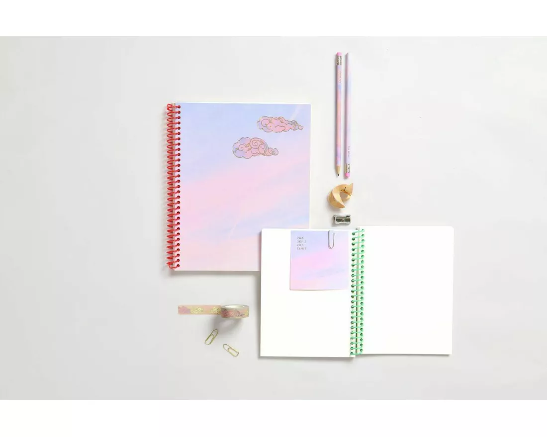 Notizbuch L, Spiralbindung, Himmel, 80 Seiten, 100 g/m² Bambuspapier