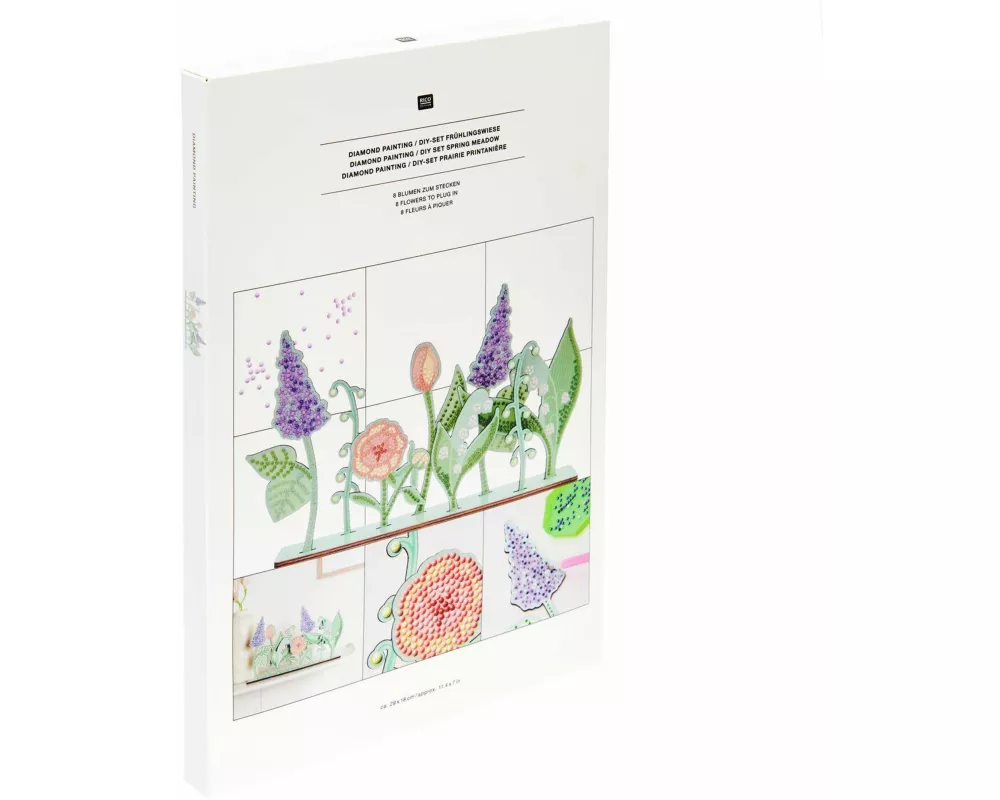 Diamond Painting DIY-Set, Frühlingswiese // ca. 29 x 18 cm. 26-teilig
