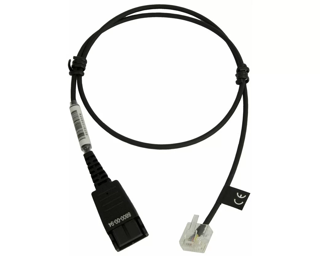 JABRA QD to RJ45 straight unbalanced version for GN1900/GN2000 and GN2100 Standard Headset on Siemens Openstage