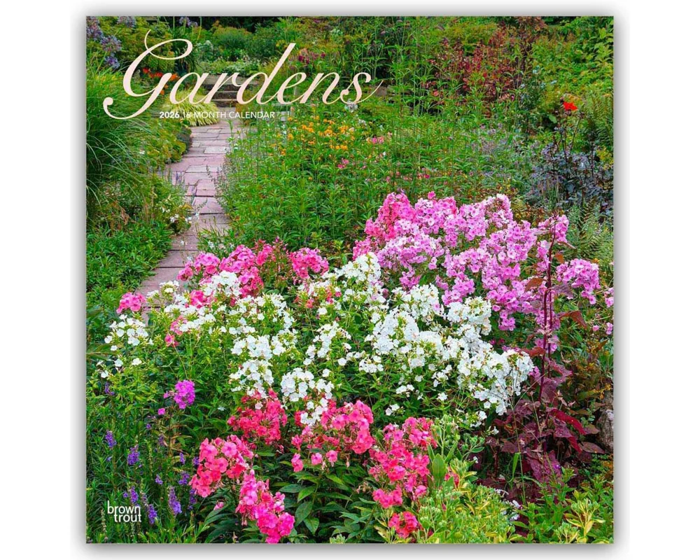 Gardens 2026 12 X 24 Inch (Hanging) Monthly Square Wall Calendar Foil Stamped Cover Plastic-Free