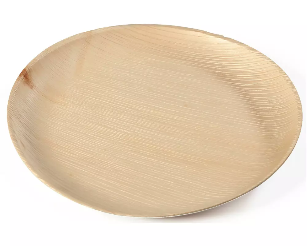 Sier Einwegteller Palm 18 cm, 20 Stück, Hellbraun