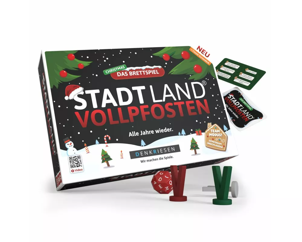 DENKRIESEN - STADT LAND VOLLPFOSTEN Das Brettspiel Christmas Edition | Grundspiel inkl. Weinachts Erweiterung