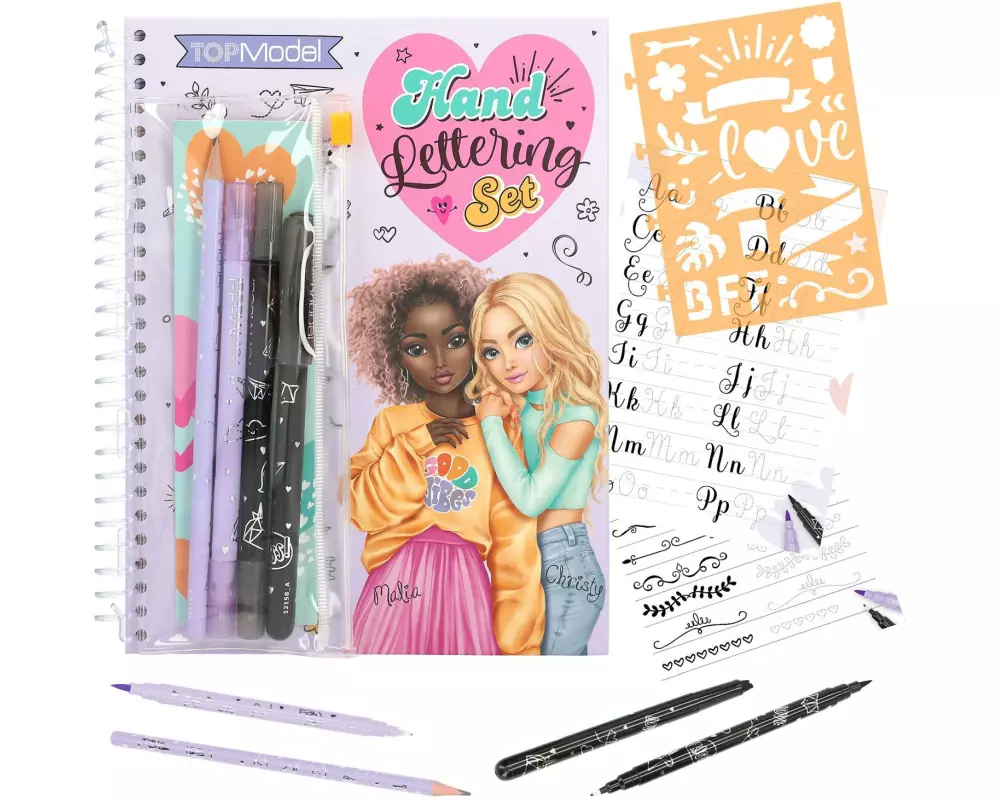 Topmodel Malbuch Handlettering Set Top Model 22 x 18 cm