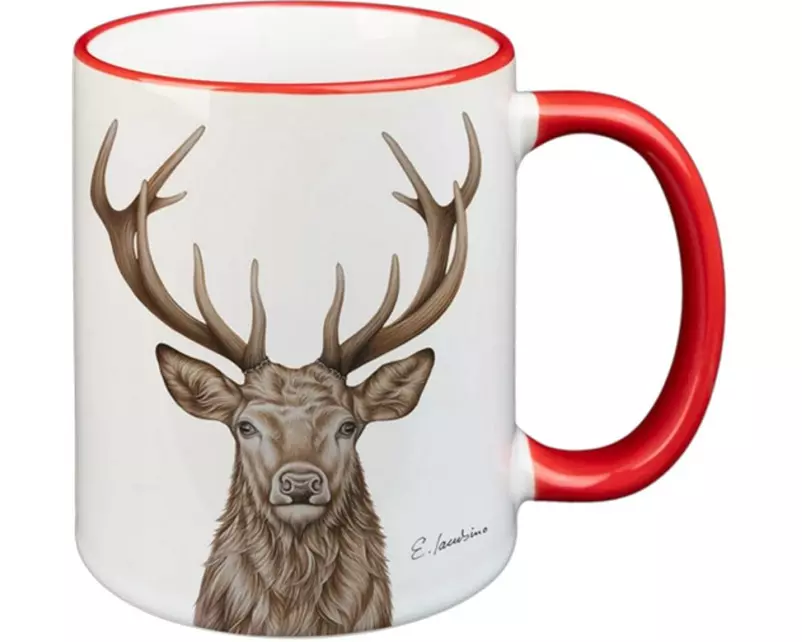 creanorm Tasse Hirsch 330 ml, 1 Stück, Rot/Weiss