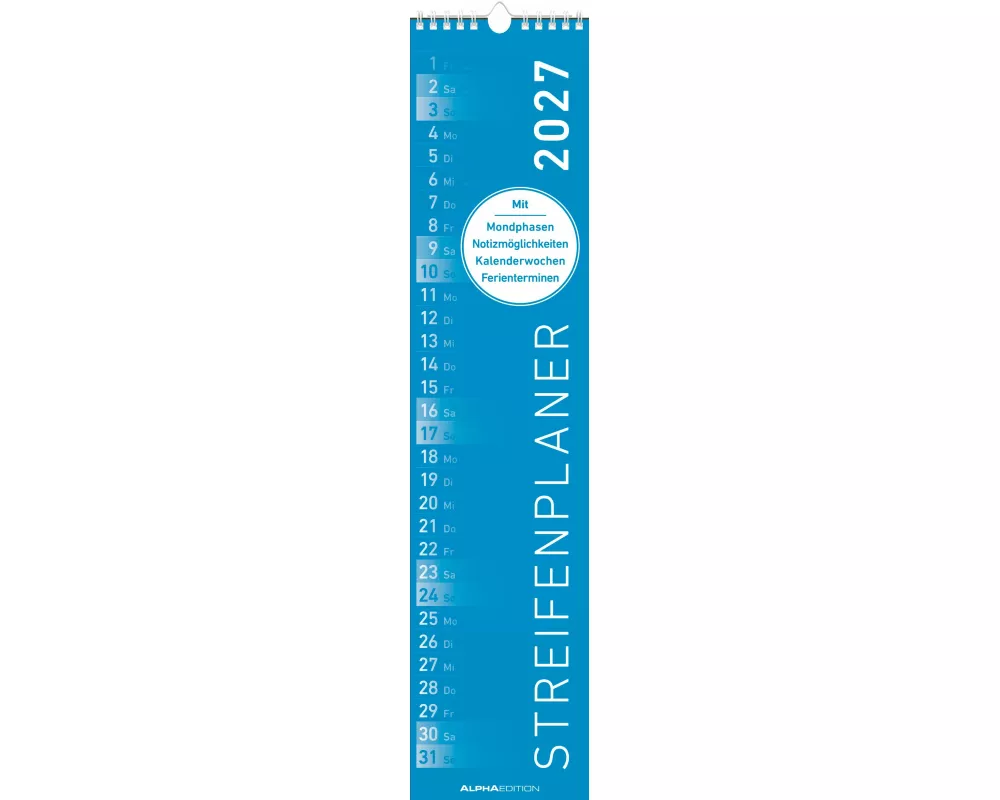 Streifenplaner BLAU 2027