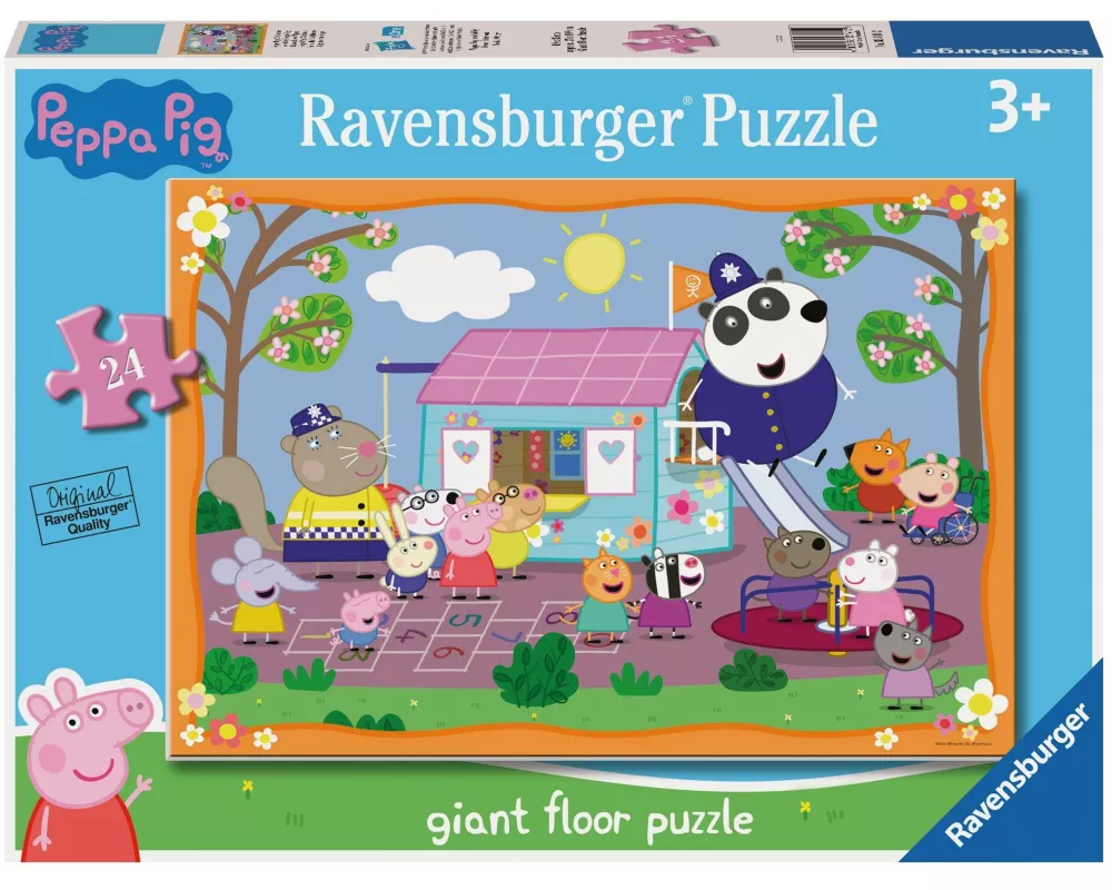 Ravensburger Kinderpuzzle 03141 - Peppa Pigs Clubhouse - Bodenpuzzle mit 24 großen Puzzleteilen, für Peppa Wutz-Fans ab 3 Jahren