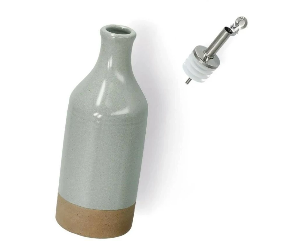Zeller Present Essig- Ölflasche 420 ml Steingut Edelstahl 420 ml