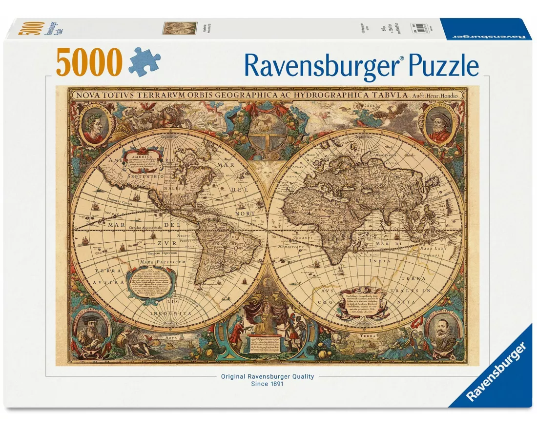 Erwachsenenpuzzle 5000 Teile - Historische Weltkarte, Henricus Hondius 1630