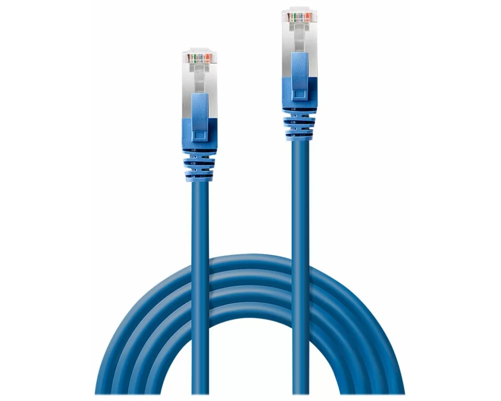 LINDY Patch Cable, Cat6, S/FTP, RJ45-RJ45, 2m, blue, LSOH, PIMF, including Testprotocol, snagless