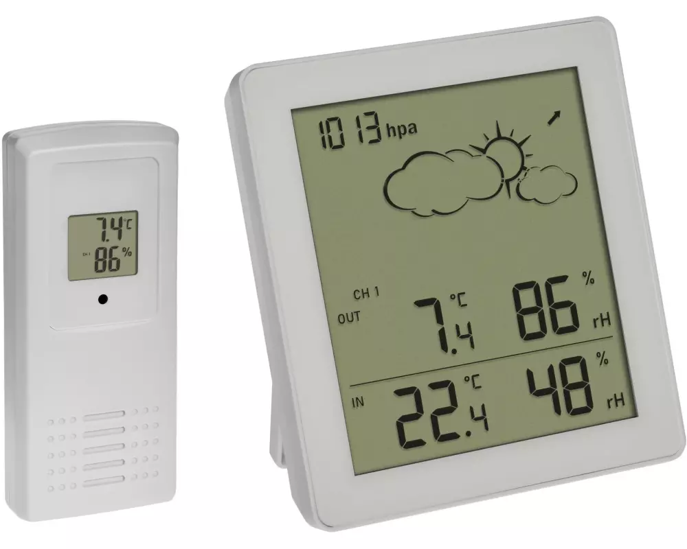 TFA Dostmann Wetterstation Clear Weiss