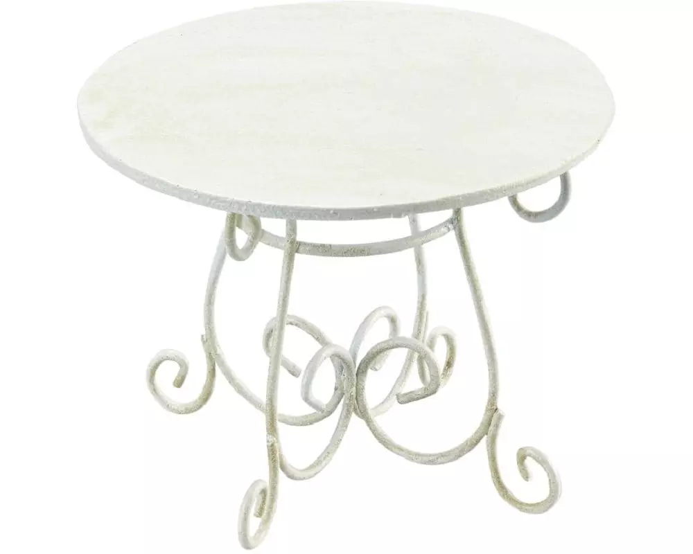 HobbyFun Mini-Möbel Tisch 6.6 x 8 cm, Weiss