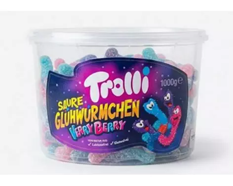 Trolli Gummibonbons Saure Glühwürmchen Verry Berry 1000 g