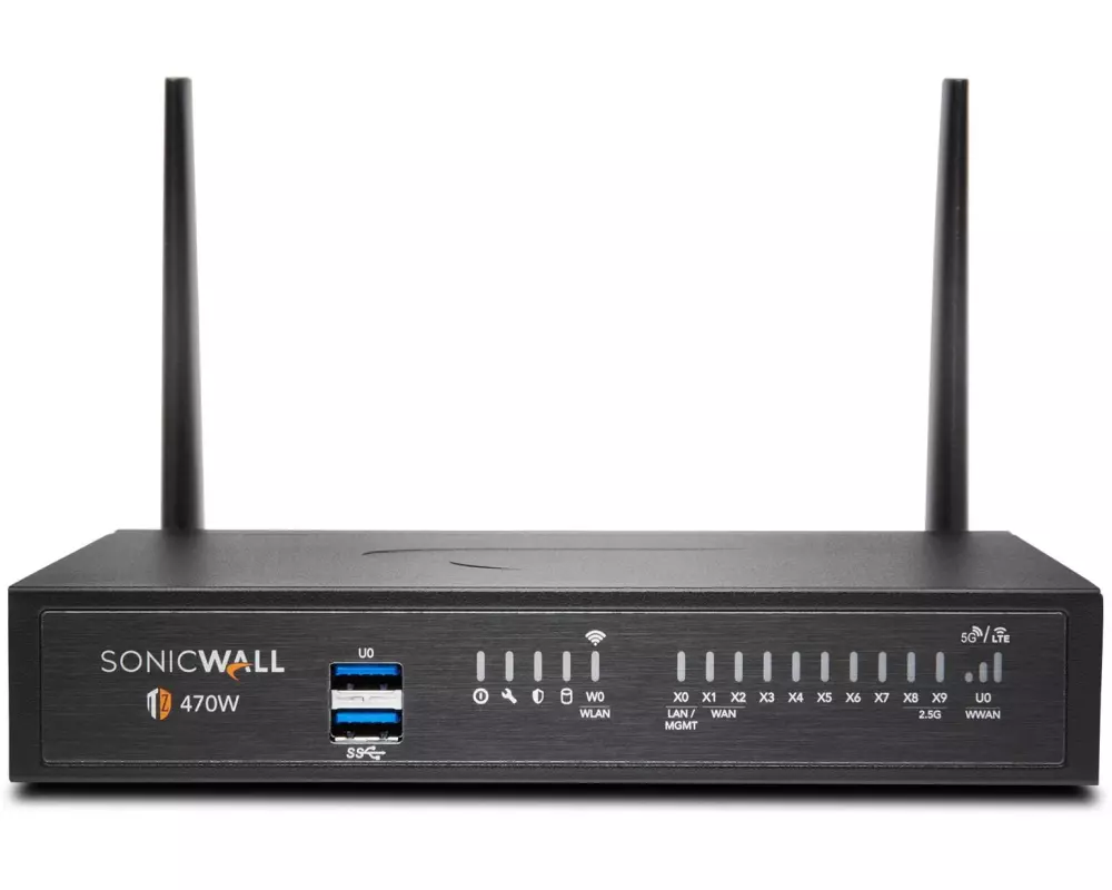 SonicWall Firewall TZ-470W TotalSecure Advanced Appliance, w/APSS, 1yr