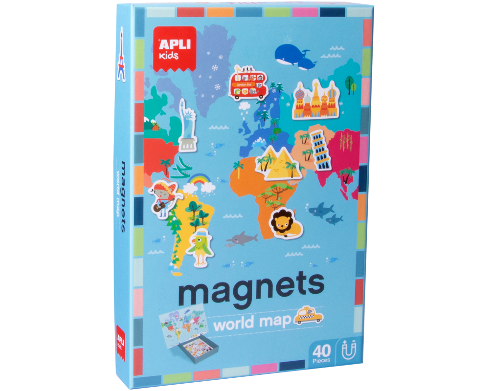 APLI KIDS Magnetspiel Weltkarte 16494 40-teilig