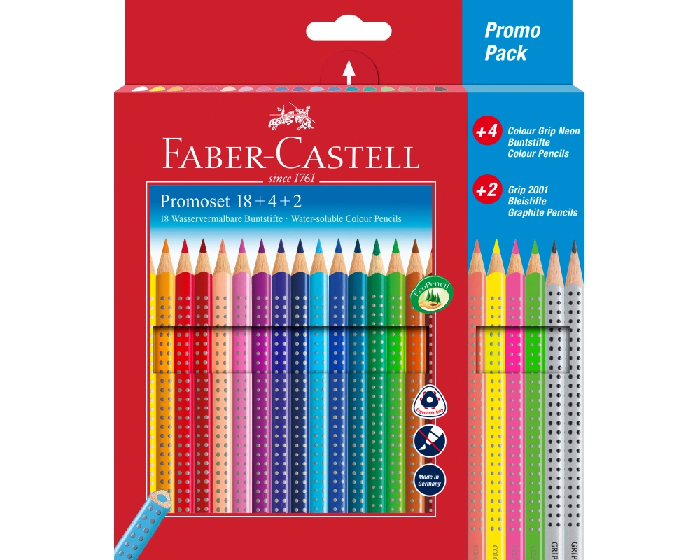 FABER-CASTELL Farbstifte Colour Grip 201540 Promoset, ass. 24 Stk