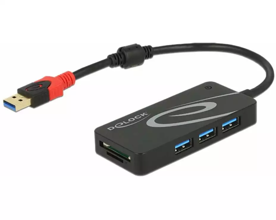 Delock Dockingstation USB 3.1 - 3x Typ-A + SD / Micro SD Reader