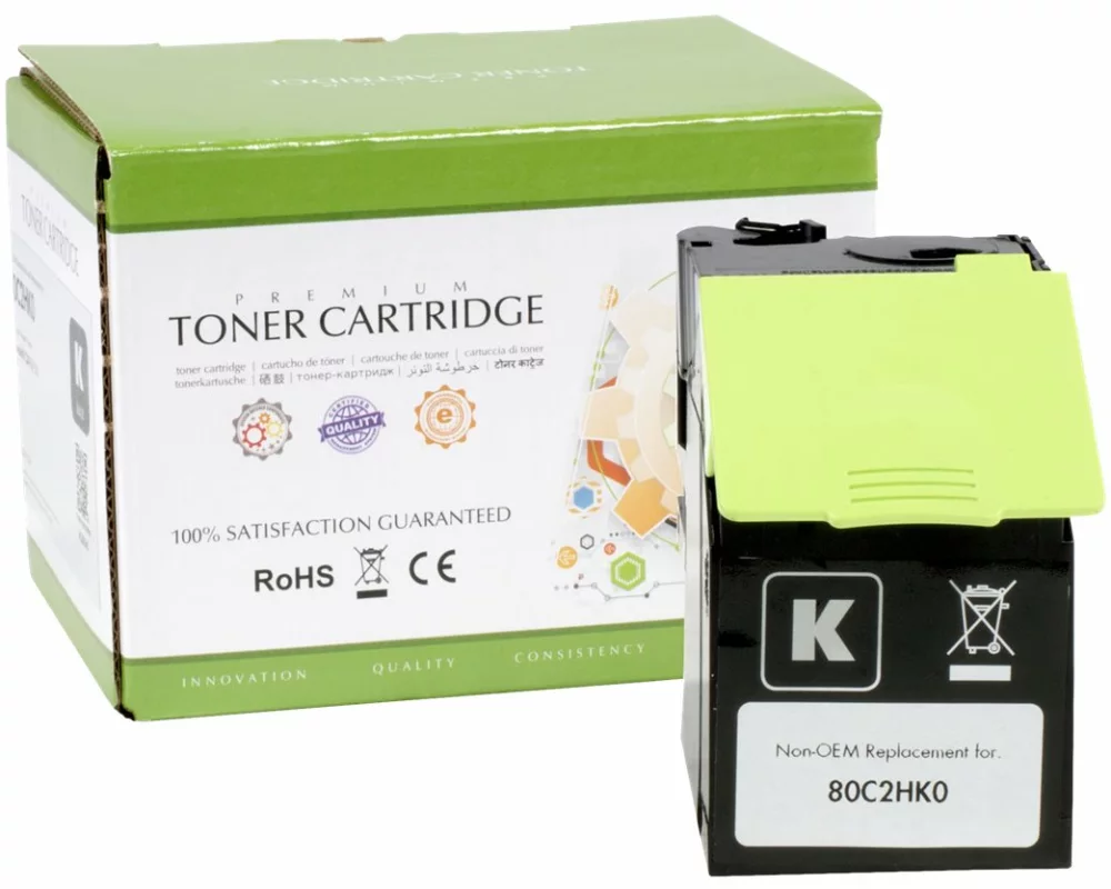 STATIC Toner cartridge compatible with Lexmark 80C2HK0 black compatible 4.000 pages