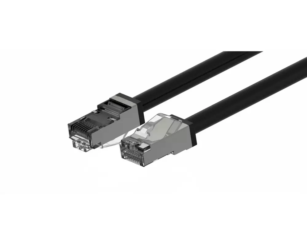 Wirewin Patchkabel Outdoor Cat 6A, S/FTP, 0.25 m, Schwarz