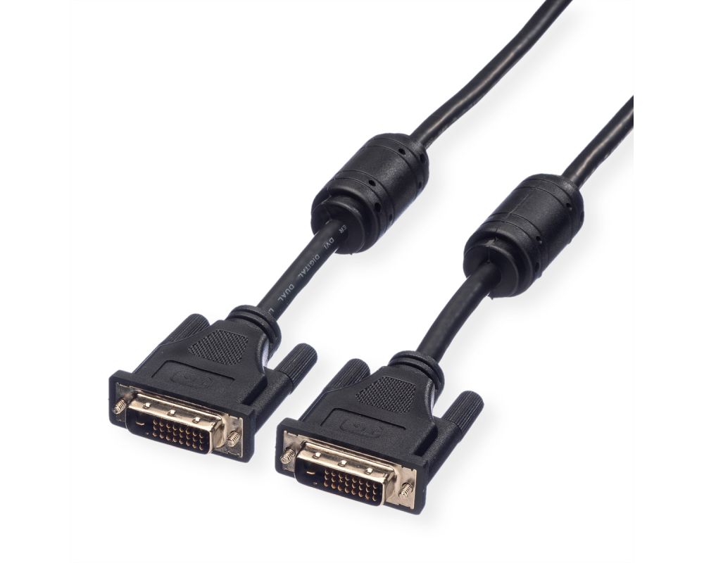ROLINE DVI Kabel, (24+1) dual link 11.04.5525 Black, ST/ST, 2m