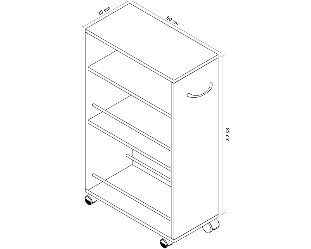 VCM Nischenwagen Tusal 25 x 85 x 50 cm, Weiss