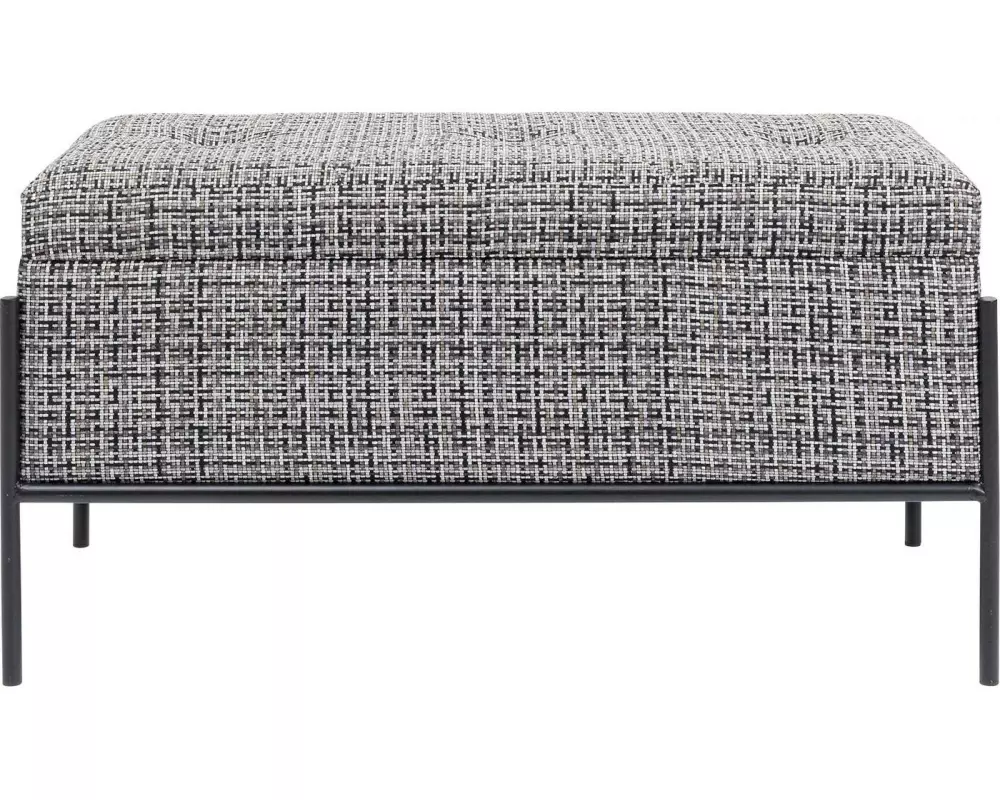 Kare Sitztruhe Buttons Storage B&W Klein, 80 cm, Grau