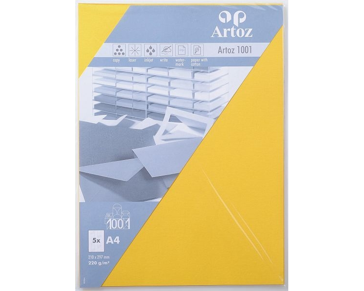 ARTOZ Karten 1001 A4 107696142 220g, sonnengelb 5 Blatt