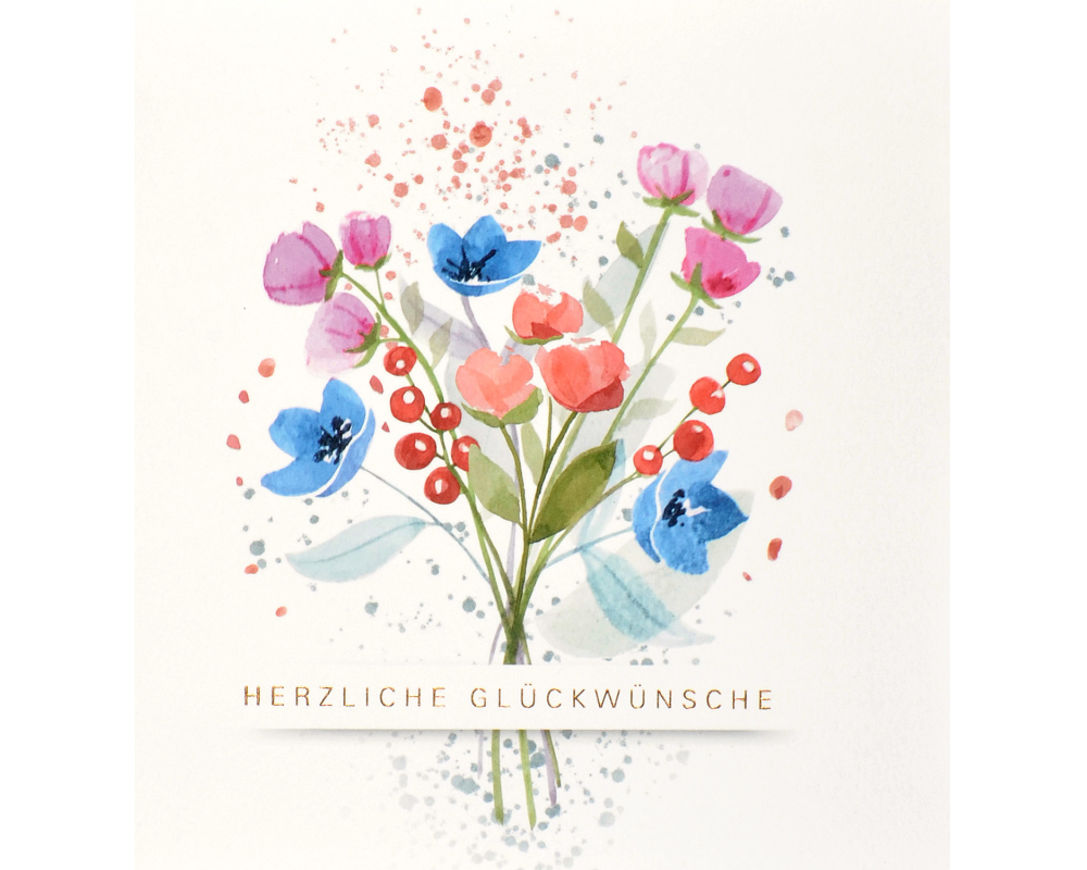 ABC Glückwunschkarte Blumenstrauss 1120000600 15x15cm